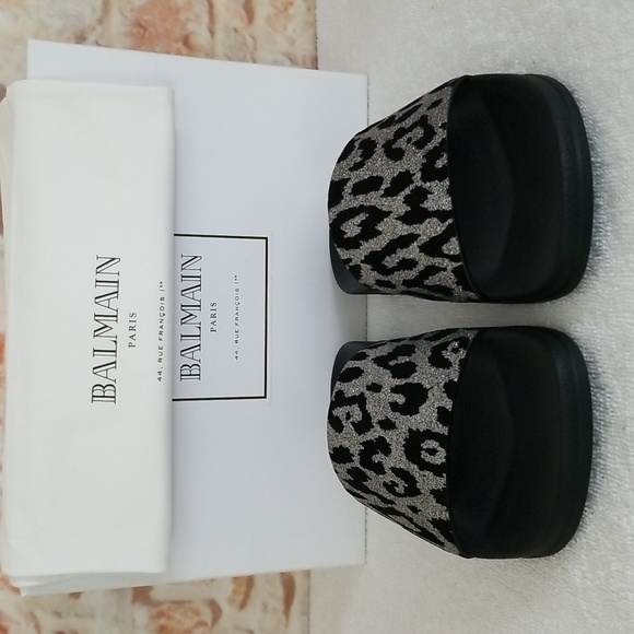 New Balmain Calypso Leopard Pool Slides - Picture 3 of 11